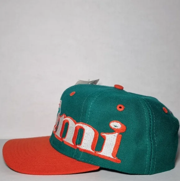 NWT Vintage 90s Miami Dolphins Logo 7 Spellout NFL Football Hat Cap Snapback W🔥 - Picture 2 of 5